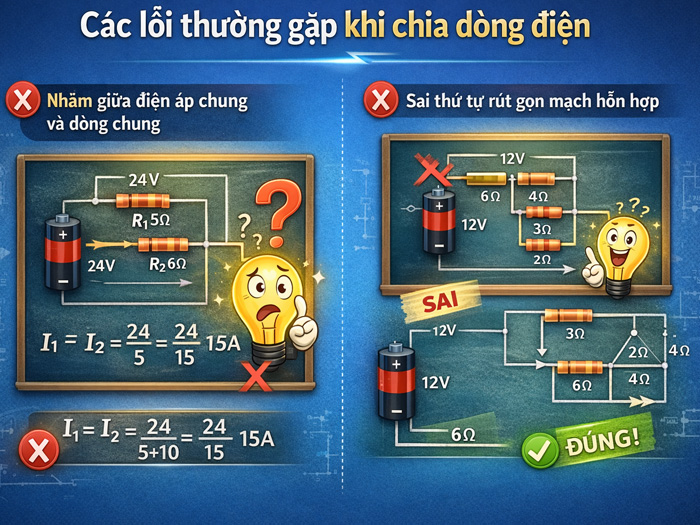 Cách tính cường độ dòng điện qua mỗi điện trở trong mạch