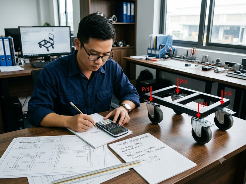 Làm sao tính tải trọng phù hợp cho bánh xe đẩy?