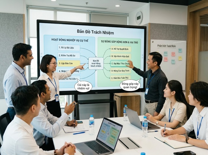 Chức năng chuyên môn là nhóm nhiệm vụ còn vai trò chuyên môn bao quát trách nhiệm và phạm vi