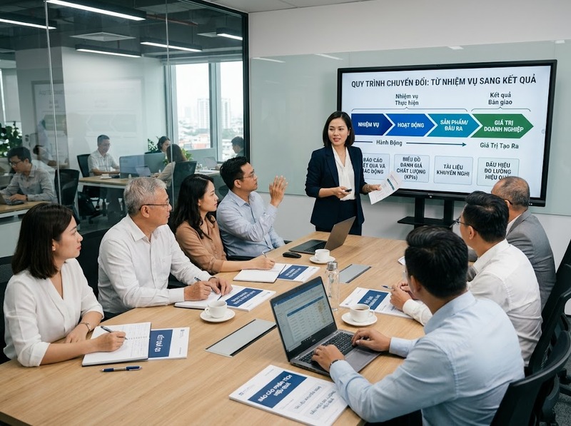 Đầu ra vai trò chuyên môn cần thể hiện sản phẩm, quyết định hoặc dịch vụ mà vai trò phải cung cấp