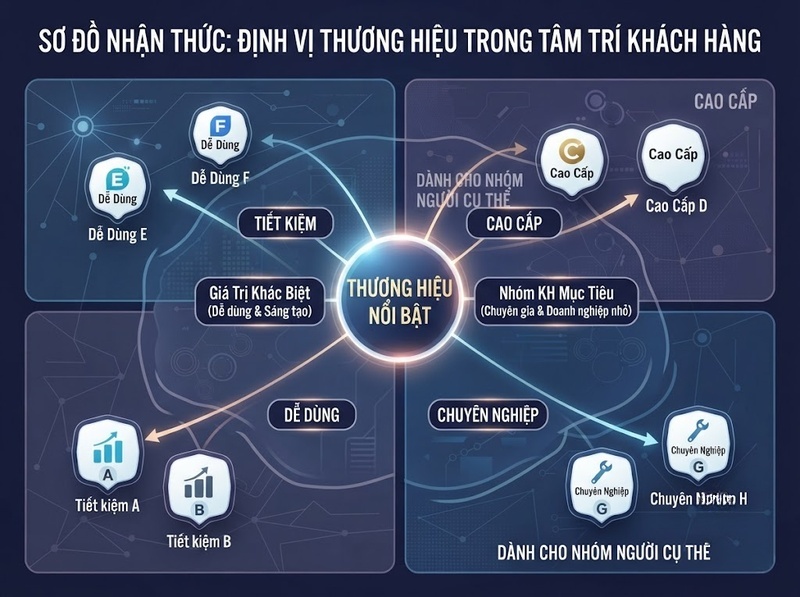 Định vị trong marketing giúp tạo nhận thức khác biệt trong tâm trí khách hàng mục tiêu