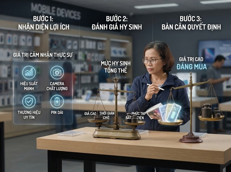 Giá trị cảm nhận của khách hàng hình thành từ lợi ích nhận được và chi phí bỏ ra