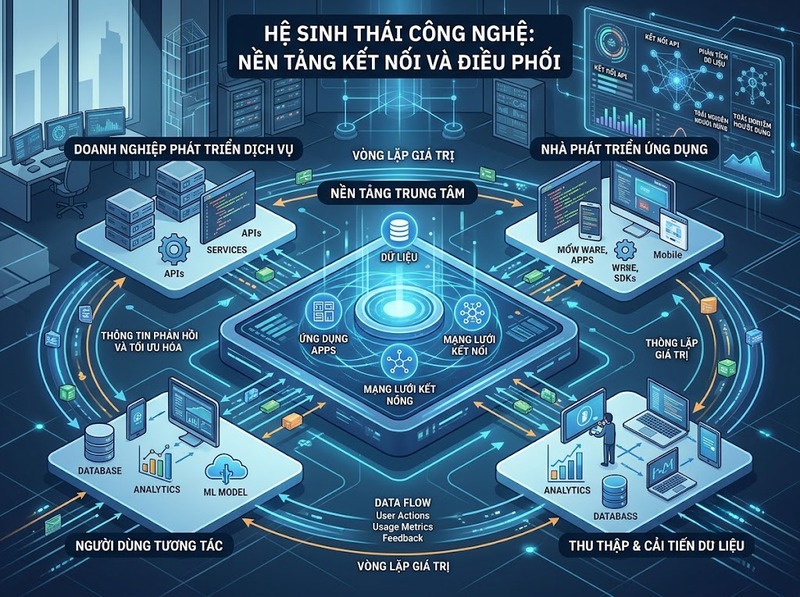 Hệ sinh thái công nghệ kết nối nền tảng, doanh nghiệp, người dùng và nguồn lực phát triển