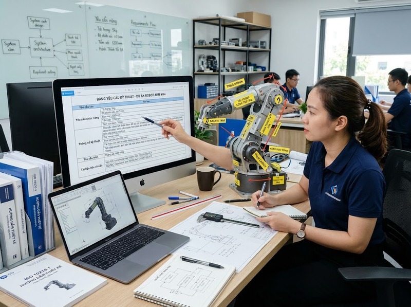 Hoạt động kỹ thuật kết hợp yêu cầu, thiết kế, nguồn lực, thực hiện, kiểm tra và cải tiến