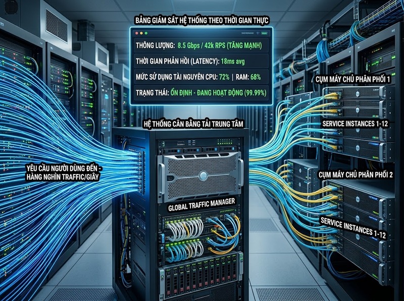 Khả năng mở rộng hệ thống phản ánh mức tăng tải mà vẫn duy trì hiệu suất phù hợp