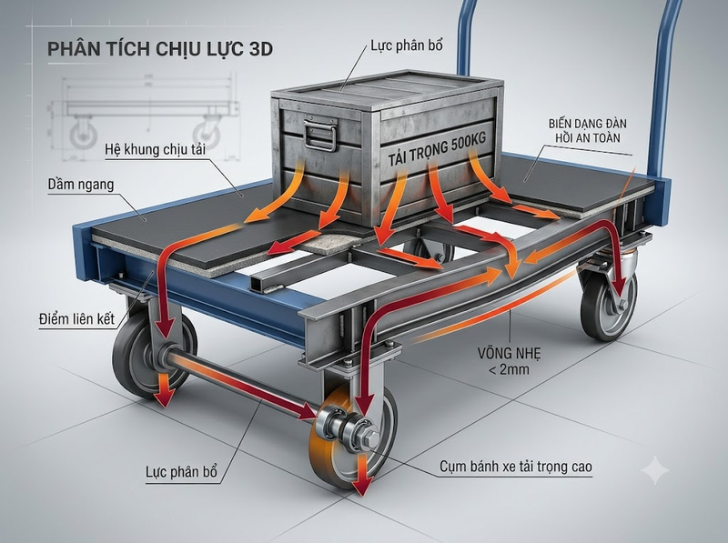 Khung xe đẩy ảnh hưởng thế nào đến khả năng chịu tải?
