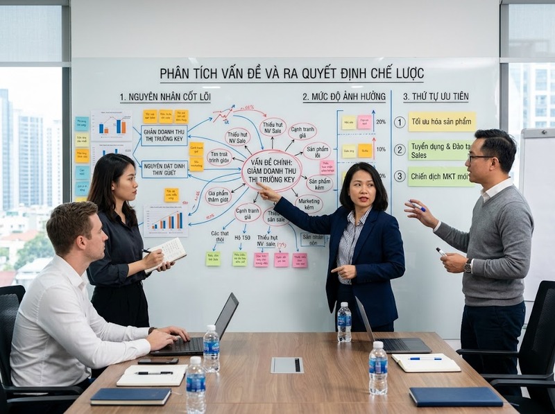Năng lực xử lý tình huống phức tạp phụ thuộc phân tích, ưu tiên, phán đoán và quản lý bất định