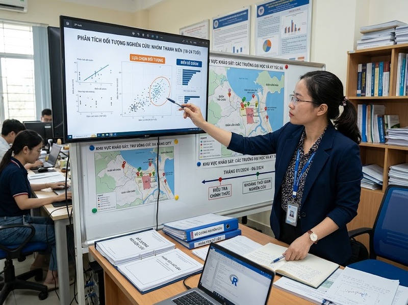 Phạm vi nghiên cứu khoa học cần giới hạn đối tượng, không gian, thời gian và khía cạnh khảo sát