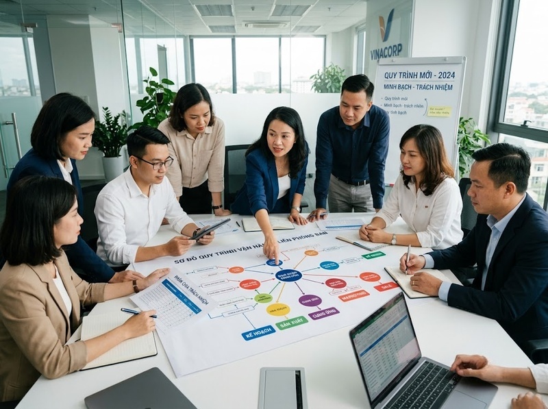 Cách phối hợp giữa các bộ phận để duy trì luồng công việc và mục tiêu chung