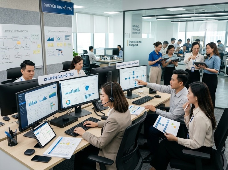 Vai trò chuyên môn hỗ trợ cung cấp nguồn lực và dịch vụ để hoạt động cốt lõi vận hành hiệu quả