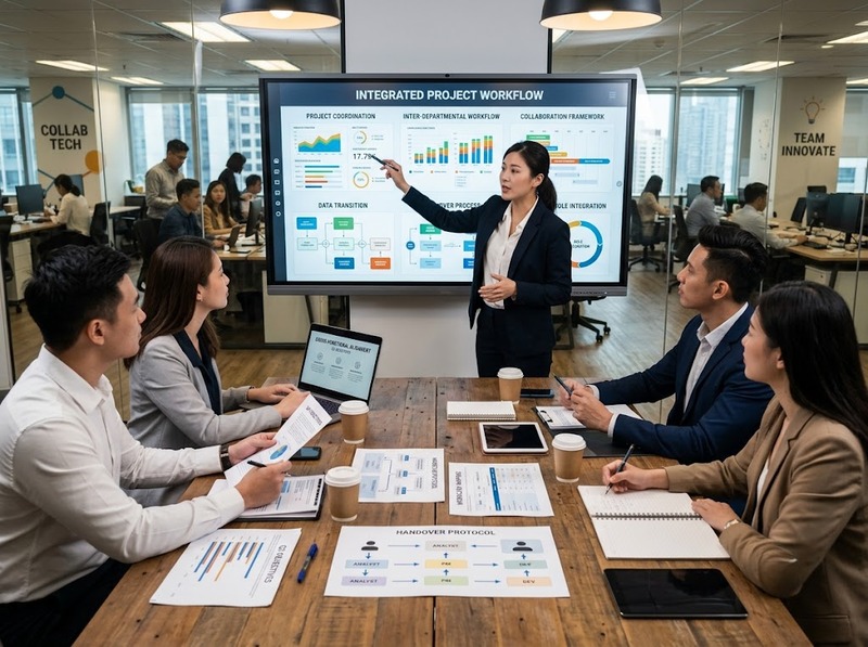 Vai trò chuyên môn trong tổ chức được liên kết qua báo cáo, phối hợp, quyền hạn và điểm bàn giao